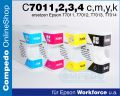 Einzelpatronen C7011-14 fr Epson Workforce Pro WP-4015 u.a.